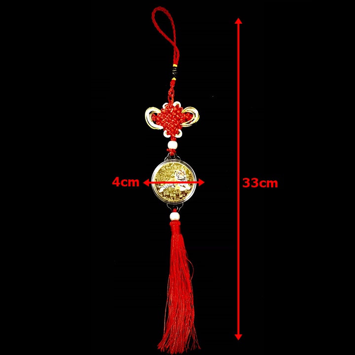 Dây Treo Ô Tô Xu Con Cọp In Màu 3D vàng - SP005418